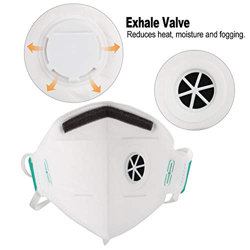 NIOSH N95 Particulate Respirator Mask with Breathing Valve, 10PCS