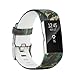 honecumi Colorful Pattern Watch Band Replacement for Fitbit Charge 2 Wrist Strap Men&Women Floral Quick Release Fitbit Charge 2 Smart Watch Strap Band-Small Large Size -camo