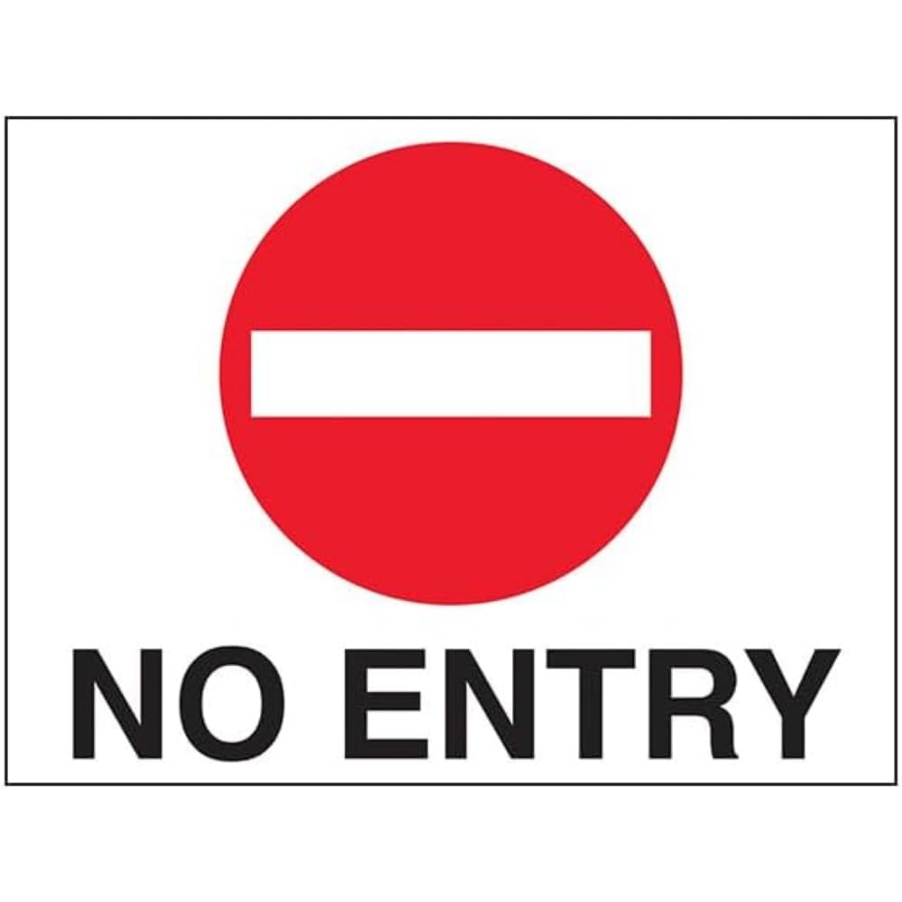 V Safety No Entry with Symbol - 600 x 450 mm - 3 mm AlumComp RA1 Anti Graffiti Safety Sign