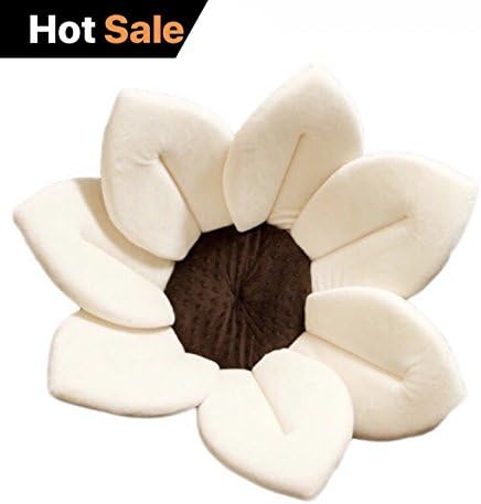 Flower Baby bath , The BEST way to give your baby a shower,Super soft and cuddly to keep baby happy and comfortable during bath time (OFF-WHITE)