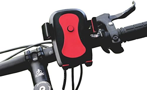 Goalfy Bike Phone Mount,Universal Bike Cell Phone Holder for Motorcycle, iPhone 6/6s | 6/6s Plus | 5 | 5s | Galaxy S4/S5/S6 Edge | Note 5 | Holds phones To 4"in. Wide, Lifetime Warranty (Red)
