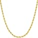 Lifetime Jewelry Gold Rope Chain for Women & Men [3mm] - Up to 20X More 24k Real Gold Plating Than Other Pendant Necklaces Chains - Durable Statement Necklace - 16 to 30 inches