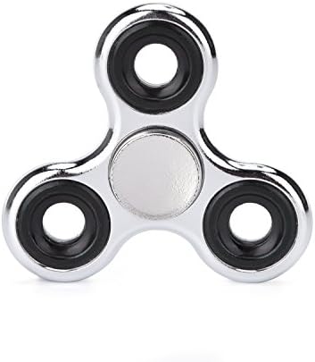Fidget Hand Spinner Relieve Stress Reducer Toy Perfect for ADHD Anxiety and Autism High Speed Stainless Steel Bearing Fashion smooth Surface Great Gift (Silver)