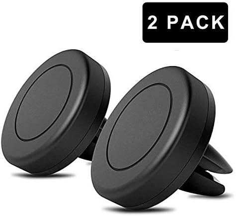 QIANXIANG Car Phone Mount, [2 Pack] Universal Air Vent Magnetic Car Mount Phone Holder, with 4 Metal Plates for Cell Phones and Mini Tablets with Fast Swift-Snap Technology.
