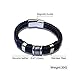 ANUIMOAR Men Genuine Leather Bracelet Stainless Buckle Multi-layer Braided Black Wrist Cuff Fashion Bangle7