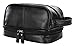 WODISON Vintage PU Leather Mens Travel Toiletry Bag Shaving Dopp Kits Organizer with Gift Box Black，Christmas Gifts Idea for Men