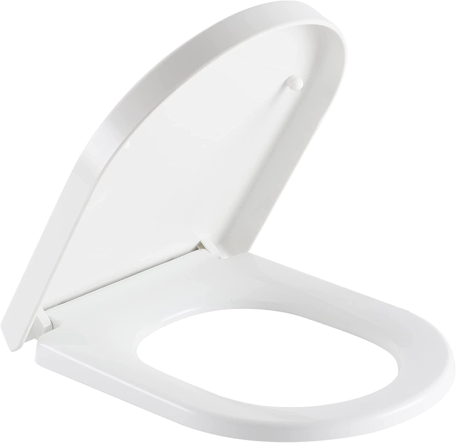 SADALAK Soft Close Toilet Seat,White D Shaped Toilet Seat with Slow Close & Quick Release Hinges, Toilet Seat Cover of Top and Standard Fix, Premium Universal Stay Tight Toilet Lid Easy Clean