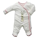 Babysoy Newborn Jane Goodall Endangered Animal Print Long Sleeve Footie Coverall PJS Rabbit/Peony 12-18 Months
