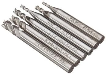 6pcs 2-6mm 4 Flute Milling Cutter HSS End Mills Engraving Tools