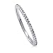 BERRICLE Rhodium Plated Sterling Silver Half Eternity Band Ring Made with Swarovski Zirconia