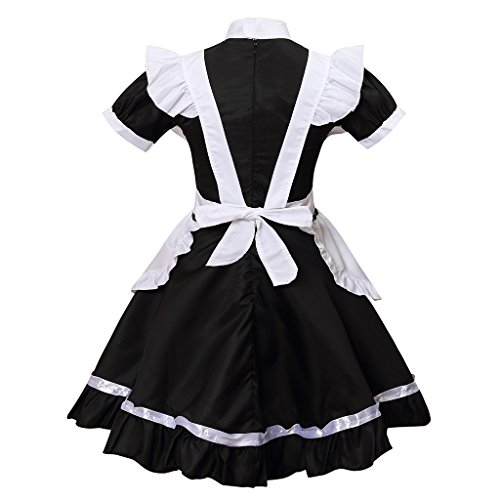 GRACIN Women's Cat Ear French Maid Costume with Apron, 5 Pieces Fancy