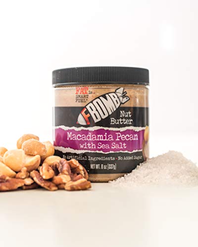 FBOMB Macadamia Nut Butter: Keto Fat Bombs, Natural Roasted Macadamia Nuts | High Fat, Low Carb Snack, High Quality Energy | Paleo, Whole30, Keto Snacks | Macadamia & Pecan - 8 oz Jar - Thumbnail 7