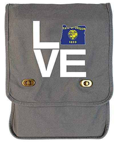 Tenacitee LOVE Oregon Smoke Grey Canvas Field Bag