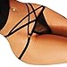 10AGIRL Women's Black Charming Thong Lingerie Lace G-String T-Back Panties Strappy Body Harness Panties (C-Black, Small)