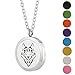 Aromatherapy Essential Oil Diffuser Necklace - Wolf Stainless Steel Locket Pendant Men Boy Fragrance Jewelry - for Father's Day Gift By Jenia