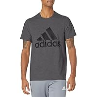 adidas Men's Badge of Sport Tee, Dark Grey Heather, X-Large