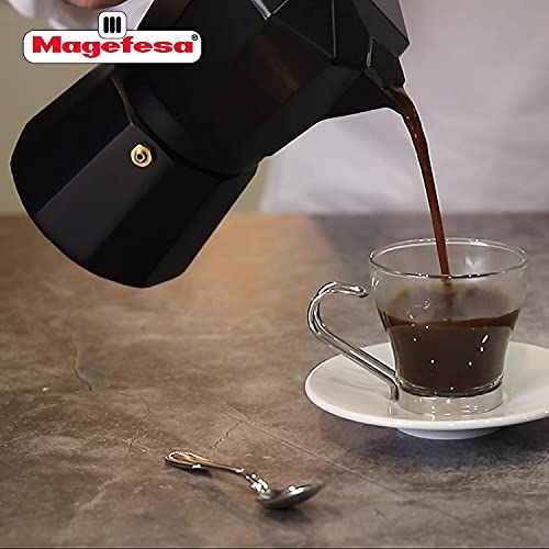 MAGEFESA KENIA NOIR Stovetop Espresso Coffee Maker, 9 cups Size, make