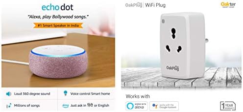 Echo Dot (Purple) bundle with Oakter 16A smart plug for heavy appliances Echo Dot (Purple) bundle with Oakter 16A smart plug for heavy appliances