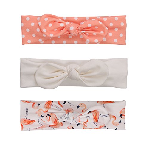 HUIXIANG Baby Girls Headbands With Bows 3 Pack Infant Toddler Headwraps Hair accessories