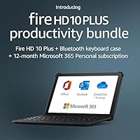Fire HD 10 Plus tablet, 32 GB, Slate + Bluetooth keyboard + 12-month Microsoft 365 Personal subscription for up to 5 compatible devices (auto-renews)
