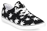 Hipster Mens Marijuana Weed Leaf Skate Shoe, Black, 8 D(M) US