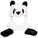 Barelove Warm Winter Headwear Panda Long Faux Fur Hat Scarf for Women with Paws Ears White