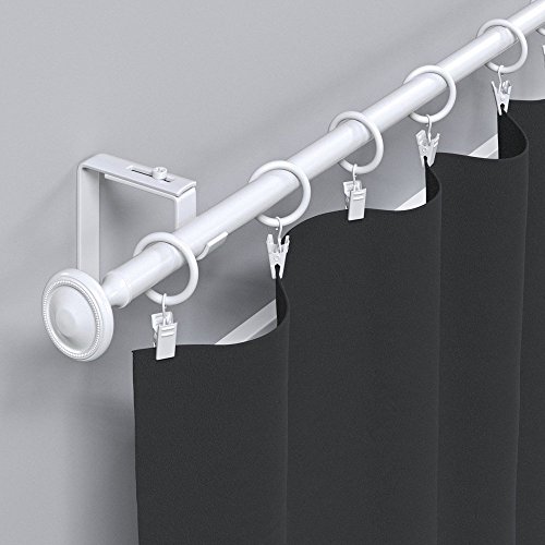Md Trade 40 Pcs Decorative Metal Drapery Curtain Rings with Clips- 1.5 Inch Interior Diameter, White Clip Rings for Curtain