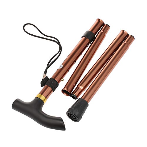 Festnight Walking Stick Folding Cane Adjustable Height Hand Walking Stick Balancing Mobility Aid with Comfortable T Handles
