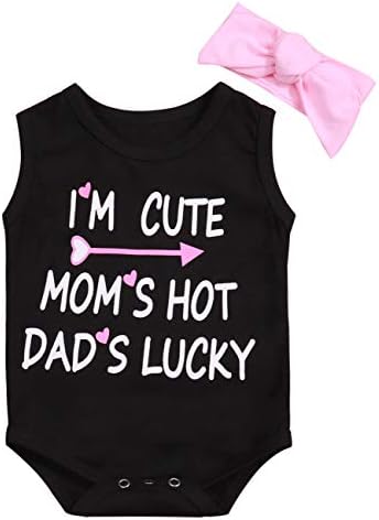 Newborn Baby Girls Infant Sleeveless Rompers Jumpsuit Bodysuit Outfits Clothes with Headband