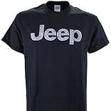 Jeep Distressed Logo on a Black T Shirt,Medium
