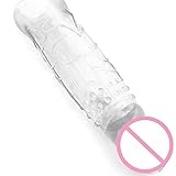 Livoty Penis Sleeve Lengthen Male Extensions Enlargement Delay Spray Cock Ring Sex Toys (Clear)