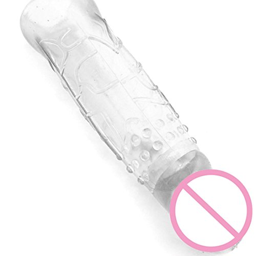 Livoty Penis Sleeve Lengthen Male Extensions Enlargement Delay Spray Cock Ring Sex Toys (Clear)