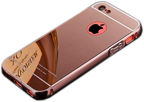 Fast Jewelry Rose Golden Luxury Ultra-thin Electroplate Mirror PC back with Aluminum Metal Frame Bumper Wonderful Case Cover For iPhone For iPhone 7