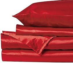 Mk Collection 4pc Full Size Soft Silky Satin Solid