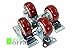 Caster Wheels 2 Swivel Casters 2 Swivel With Brake On Red Polyurethane Wheels 1200 Lbs 3 inch 4 Pack
