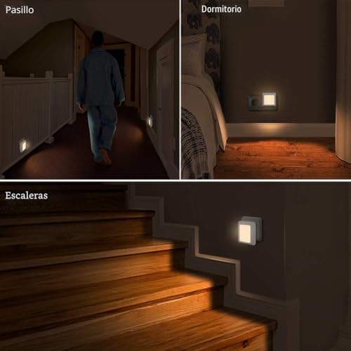 Emotionlite Children's Night Light with Twilight Sensor, 2 Pieces Infinitely Adjustable Brightness Very Good for Children's Room, Staircase, Bedroom, Kitchen, Orientation Light