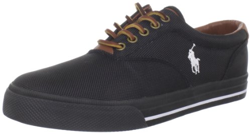 Polo ralph lauren men s vaughn nylon sneaker, black, 10…