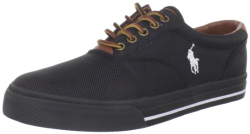 Polo Ralph Lauren Men's Vaughn Nylon Sneaker, Black, 10 D US