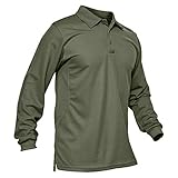MAGCOMSEN Men’s Outdoor Performance Long Sleeve Tactical Polo Shirt Pique Jersey Golf Polo Shirt