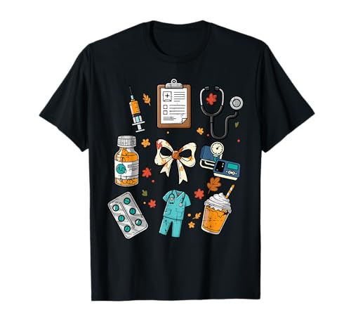 Thanksgiving Nurse Hospital Tools Fall Scrub Top RN Women T-Shirt