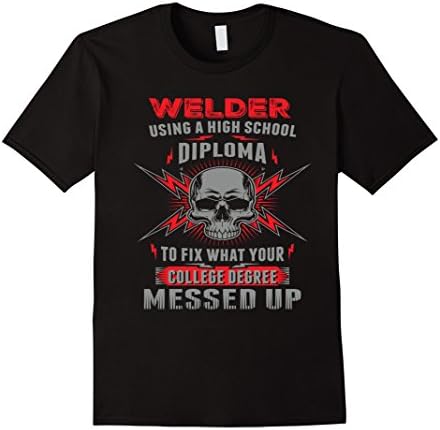 Men's Funny Welding, Proud Welder Tshirt Large Black