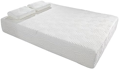 10" Three Layers Cool Medium High Softness Cotton Mattress with 2 Pillows White (Full)