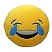 LI&HI 32cm Emoji Smiley Emoticon Yellow Round Cushion Pillow Stuffed Plush Soft Toy (Laugh to tears)