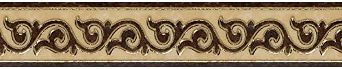 BOER INC 196.85"x3.93" 3D Wall Border Stickers PVC Self Adhesive Gold Plated Geometric Decal Sticker Waterproof Wall Decor Decal for Bathroom Kitchen Living Room Bedroom Home Decor (D style)