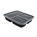 HTOMT Meal Prep Containers, 10-Pack 3 Compartment Food Storage Bento Boxes with Lids Lunch Box BPA Free, Stackable, Plastic Lunch Box Bowls, Freezer Safe