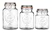 Glass Canister Fresh Set of 3 Round Jar with Hermetic Seal Bail & Trigger Airtight Lock for Kitchen - Food Storage Containers