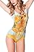 RedExtend Women's Digital Print Oil Painting One Piece Swimsuit Swimwear