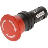 ABB CE4T-10R-02 Push Button Switch, 30 mm, Twist Release, 2 NC, Red