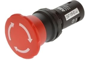 ABB CE4T-10R-02 Push Button Switch, 30 mm, Twist Release, 2 NC, Red