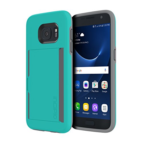 Samsung Galaxy S7 case, Incipio Stowaway, Credit Card Case with Integrated Stand Wallet Polycarbonate Rigid Cover  - Teal